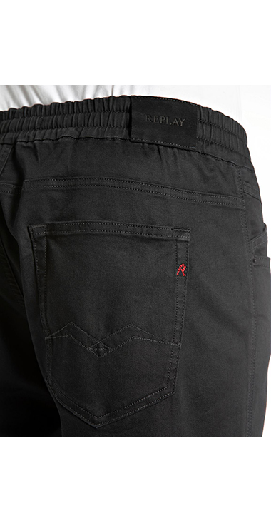 リラックステーパードLANNY Touch denim 詳細画像 ブラック 8